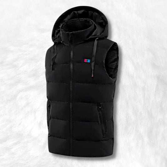 Doudoune sans manche chauffante noir.