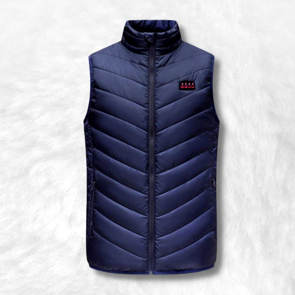 Gilet Chauffant avec Batterie bleu.