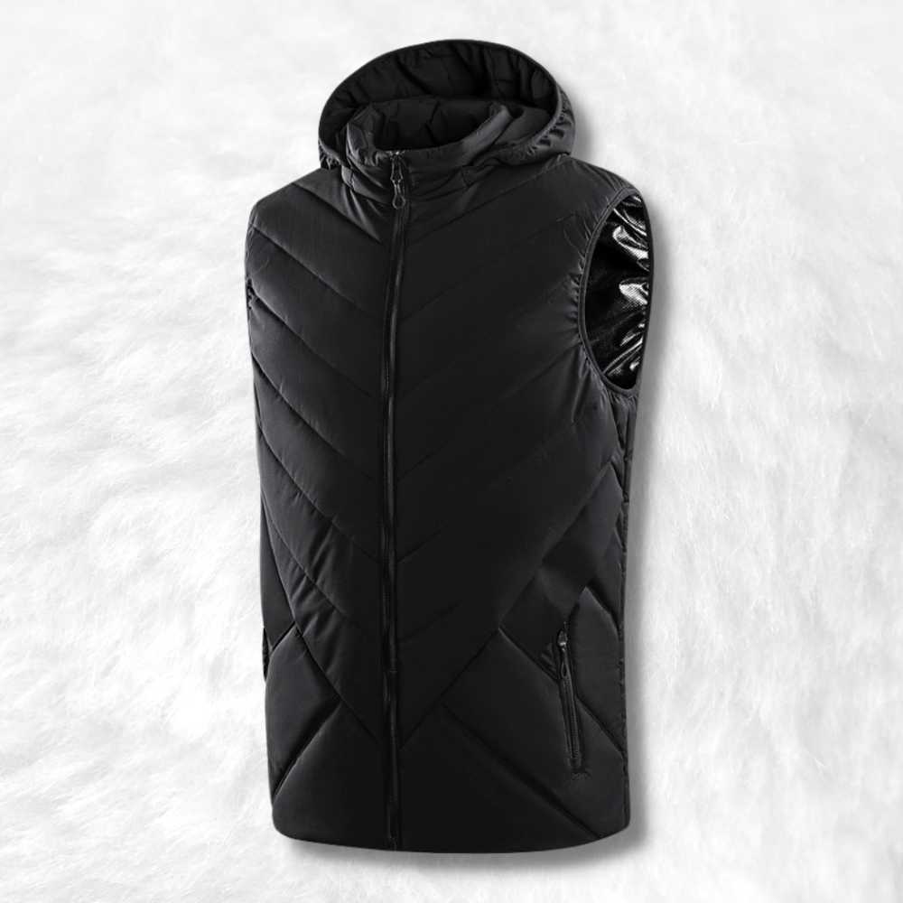 gilet chauffant moto noir.