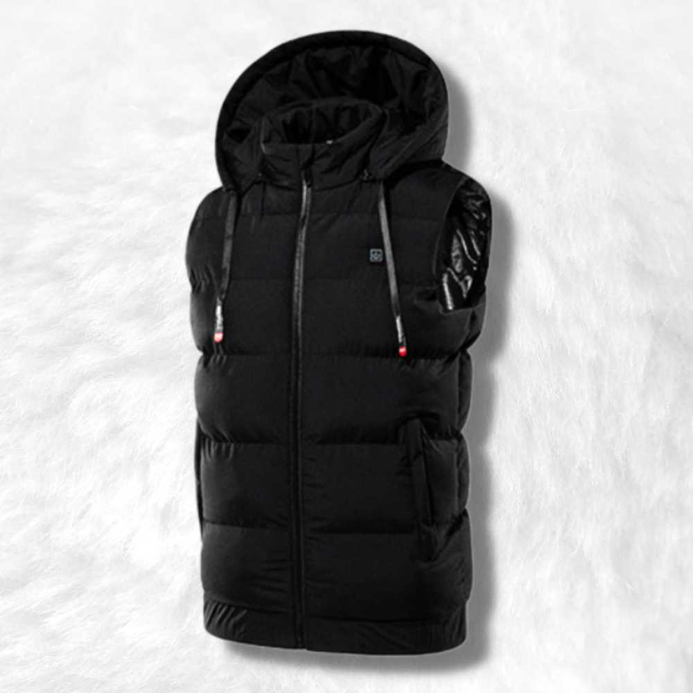 Gilet sans manche chauffant noir.