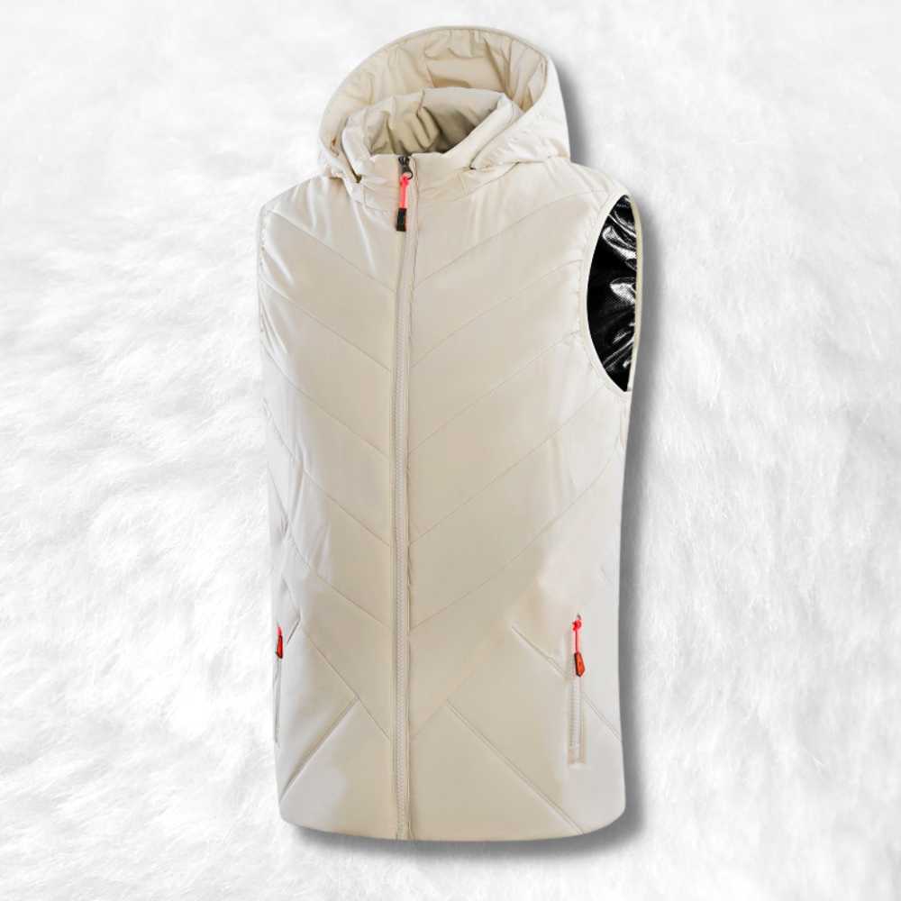 Veste Chauffante Femme avec Batterie blanc / beige.