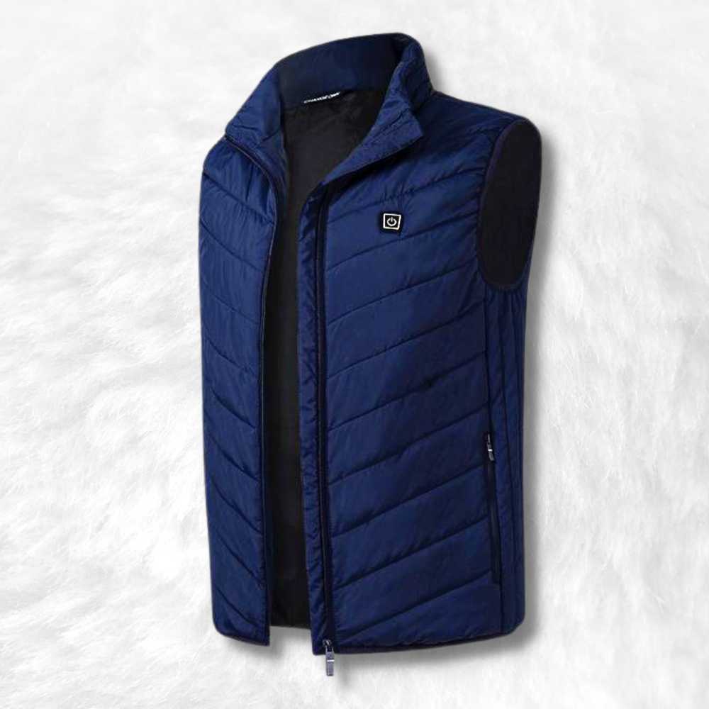 Veste Chauffante Moto bleu.